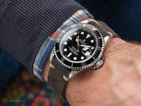 rolex with blue suded straps|rolex submariner bracelet.